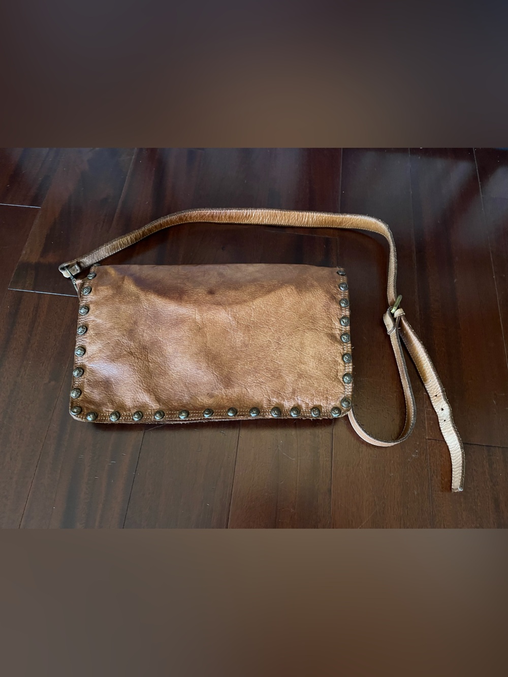 Southwest studded leather bag messenger Italy pockets Sedona Western Cowgirl - Picture 10 of 10